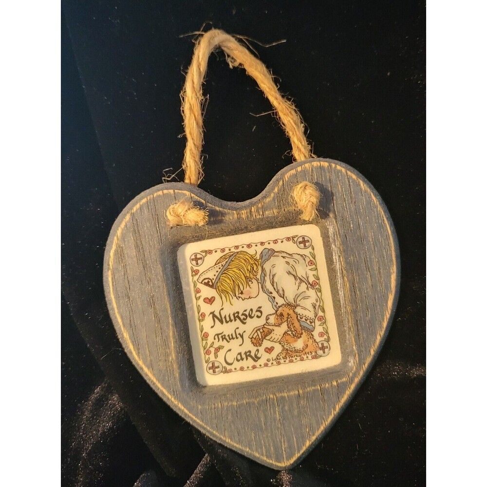 Wooden Nurses Truly Care Christmas Ornament 1993